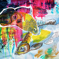 Fishes in water, original painting